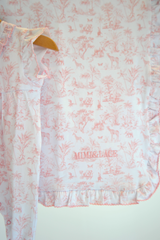 Baby Girl Toile de Jouy Blanket