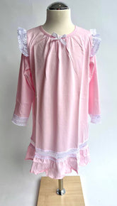 Pink and lace night dress