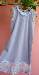 Nightdress purple rib