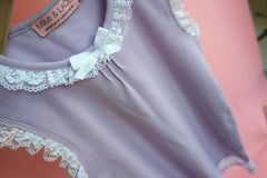 Nightdress purple rib