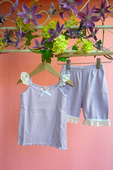 All over purple short set