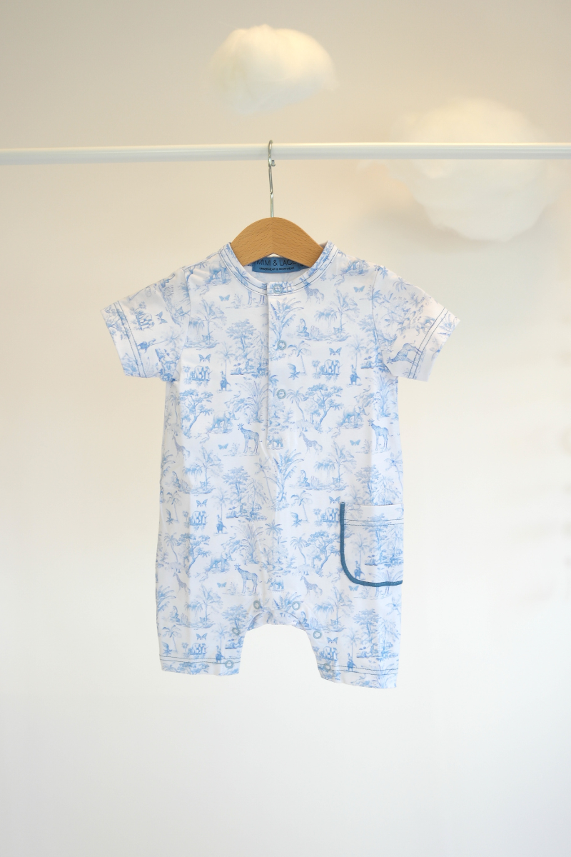 Baby Boy Toile de Jouy Pyjama Short