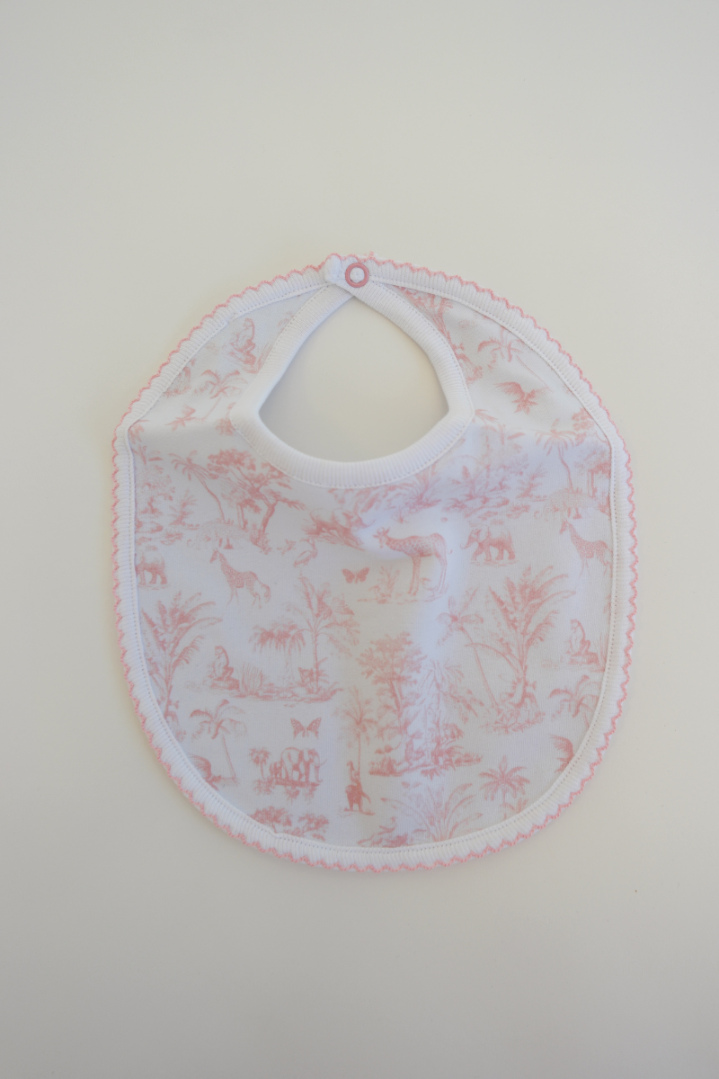 Baby Girl Toile de Jouy Bib